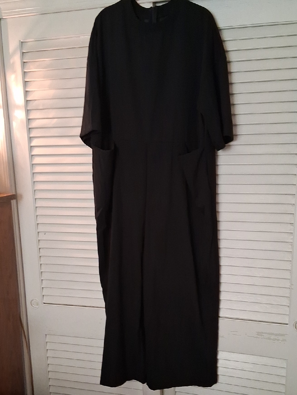 NWOT - No Brand - Minimalist Black Short-Sleeve Jumpsuit with Pockets